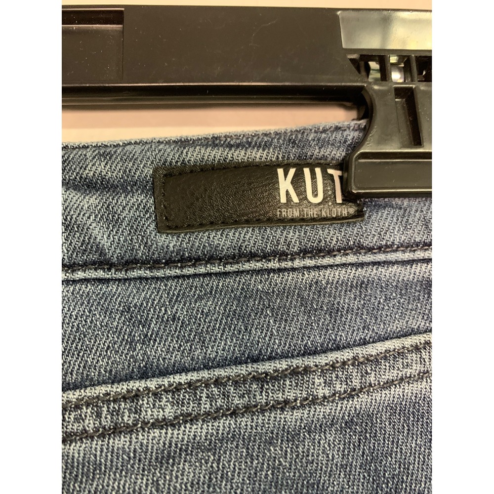 KUT From The Kloth Distressed Kelsey High Rise Ankle Flare Jeans Size 6 Blue - Picture 9 of 15
